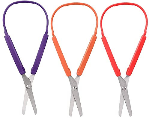 3pcs Mini Schere Kinder Basteln Kindergarten Schule Kunstunterricht Therapieschere Ergotherapie elbst Öffnung Craft Schere Loop Griffe einfach greifen rechts & links rechtshändige Verwendung