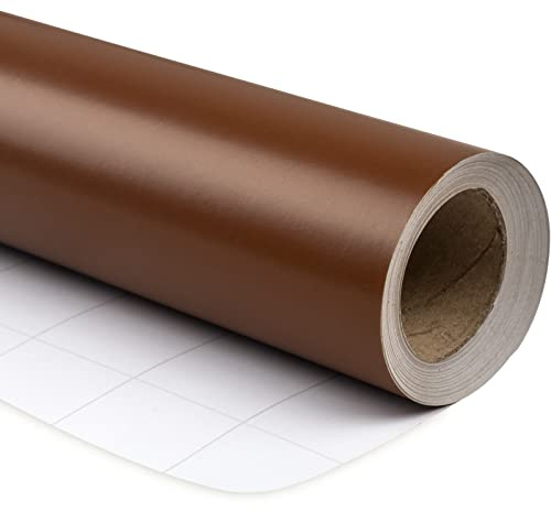 RUSPEPA Papel de Regalo Marrón Chocolate de Color Sólido para Navidad, Bodas, Cumpleaños, Fiesta para Dar La Bienvenida a Los Bebés, Felicitaciones y Vacaciones - 76 cm X 10 m