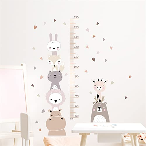 EXQUILEG Kinder Höhe Diagramm Wandtattoo Messlatte Kind Wald Tiere Wandaufkleber, Abnehmbar DIY Wandbild Wandsticker für Kinderziemmer Dekoration