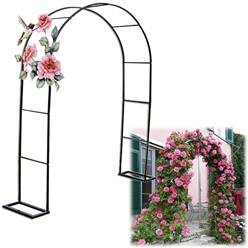 LYAH Arco De Boda Arco De Jardín De Metal para Plantas Trepadoras 1.2m 1.4m 1.8m 2.4m 2.8m 3.5m Arco para Rosas/Enredaderas, Resistente A La Intemperie (Size : 240x220x40CM)