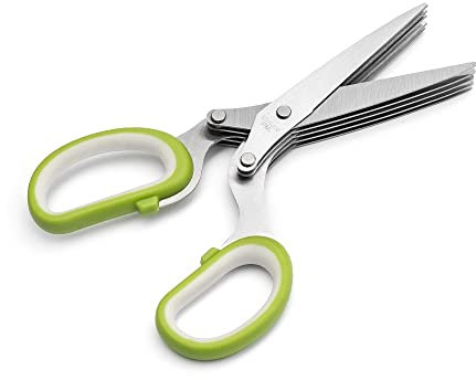 Forgast Forbici da Cucina, Forbici per Erbe Aromatiche, Acciaio Inossidabile, con Comodi Manici Verdi, Indispensabile per Ogni Cucina, Hotel e Ristorante, Lunghezza 19 cm