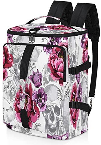 Skull Hand Rock N Roll Sport-Rucksack für Männer und Frauen, Skelett-Totenkopf-Seesack mit Schuhfach für Fitnessstudio, Reisen, Wandern, Rucksack, Mehrfarbig 7, Einheitsgröße, Sportlich