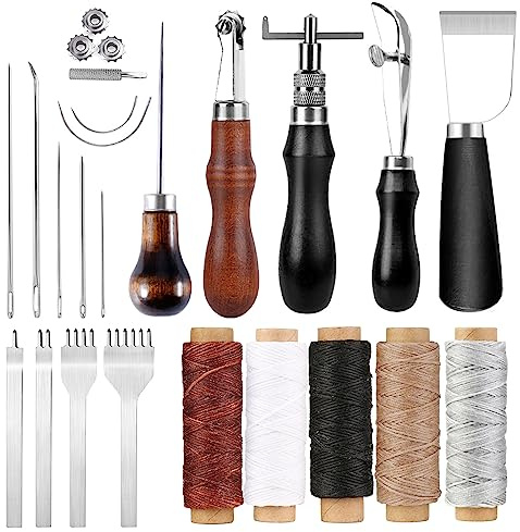 21 Pièces Kit Couture Cuir Kit Couture Cuir a La Main Aiguille Cuirmain