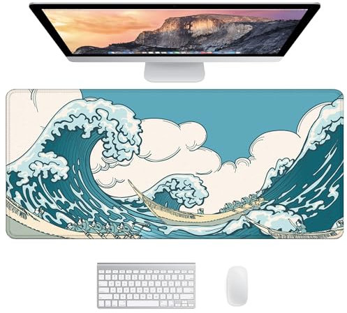 JJ PRIME Tappetino da scrivania a tema giapponese Tappetino per mouse grande Tappetino da gioco | Tappetino per computer da scrivania | Tappetino per mouse da gioco Superficie liscia | Tappetino pe