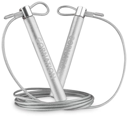 GORNATION Springseil Verstellbar mit Kugellager, Speed Rope für Boxen, Fitness und CrossFit, Hochwertiges Springseil mit rutschfesten Griffen & langlebigem Stahlseil, Perfekt für Erwachsene
