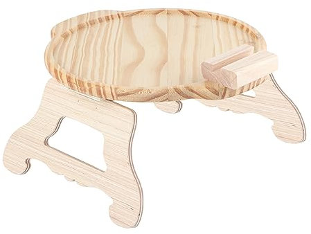 Tyenaza Sofa-Arm-Clip-Tisch, Klappbarer Holz-Armlehnen-Clip auf Tabletttisch Mit Telefonhalter Für Sofas, Liegestühle(runden)