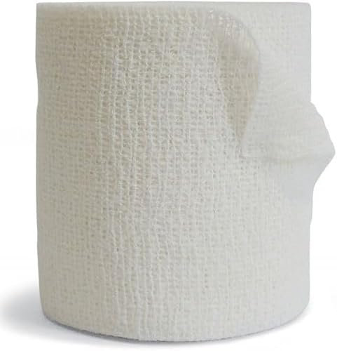 Benda Elastica Coesiva 10 cm x 20 mt in Cotone, Ideale per Medicazioni, Fissaggi, Fratture, Garza Ipoallergenica e Traspirante - Made in Italy