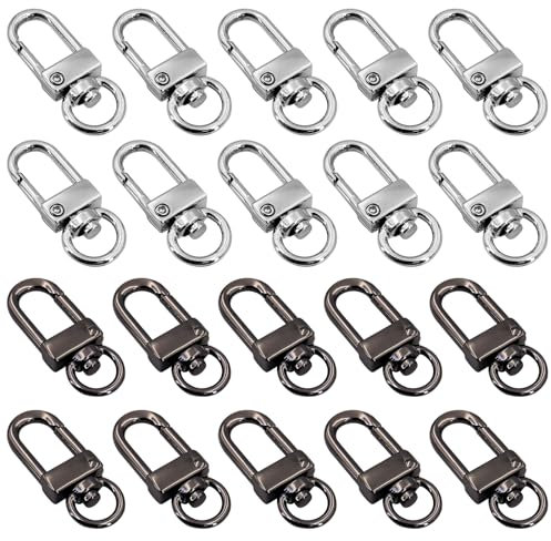 Articulación Giratoria Aleación de Zinc, 20 Unidades Giro de Cierre de Mosquetón con Llavero, Llaveros Pequeños Mosquetón, Cierre de Garra Giratorio Llavero