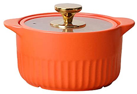 Terrakotta-Auflauftopf, Keramik-Auflauf, Ton-Kochtopf, durchsichtiger Topfdeckel, leicht zu reinigen und verblasst Nicht.-4L-B (Größe: 2,5 l) 4L A