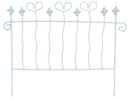 DECORN Panneaux Décoratifs de Clôture de Jardin en Métal sans Clôture à Creuser, Paquet de 4, Total 22,8 Pouces (H) X 9,6 Pieds (L), Clôture Barrière Animale pour Chien