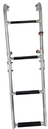 MagiDeal Échelle de Bain pour Bateau échelle de Bateau télescopique, Pliable, échelle d'embarquement de Bateau Marin en Acier Inoxydable pour Yacht Marin, Échelle 4 marches