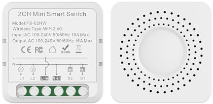 Kavolet Interruttore intelligente WiFi a 2 vie, modulo relè, 16 A, interruttore intelligente, dispositivo di accensione/spegnimento wireless, doppio controllo, telecomando, app Tuya, controllo vocale,