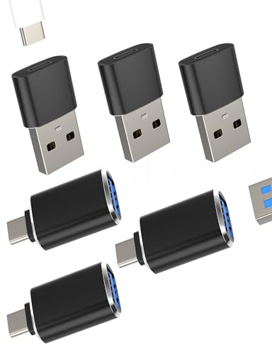 Adattatore USB(6 Pack) USB C Femmina A Maschio Type C OTG 3.0 Convertitore Cavo Tipo C Spina Caricatore Android Per iPad Adattatori Per Apple IPhone 15 Dati Connettore Compatibile Per Samsung S24