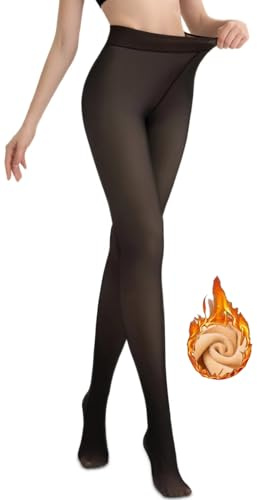 BTkviseQat Thermo Strumpfhose Damen Winter, Durchscheinend | 3 Wärmestufen — 80g dünn, 220g gefüttert, 320g extra warm. Durchscheinende Optik, perfekt für den Winter