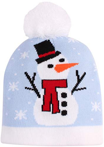 CVZQTE Kleinkind Kinder Baby Winter Gestrickte Nette Bunte Cartoon Santa Schneemann Socke Weihnachten Warme Schädel Kappe