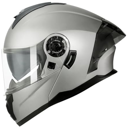 Modularer Motorradhelm Flip Up Helm Erwachsener Motorradhelm Integralhelm Vollvisierhelm Mit Doppelvisier DOT/ECE-geprüfter Helm Für Männer Und Frauen 7,3XL=65~66cm