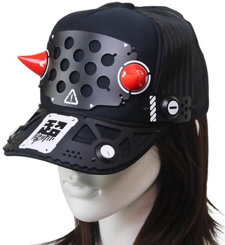 ZCBYBT Cyberpunk gepanzerte High-Top Baseball Cap Cosplay Kappe für Männer und Frauen,55~59cm