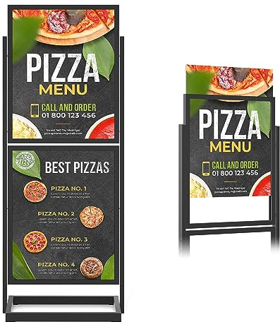 Sign Holder Floor Stand, Heavy Duty Pedestal Poster Banner Stand for Display, Metal Floor Standing Display - Double Sided Poster Stand 22 x 28 for Business, Office, Trade Show, Mall Advertising