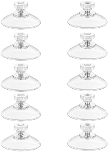 Saugnapf mit Gewinde und Rändelmutter, 10er-Pack PVC-Saugnäpfe, Durchmesser 41 mm, transparente Saugnäpfe ohne Bohren, Saugnapfhaken, extra stark für Fenster, Auto, Dekoration, zum Aufhängen