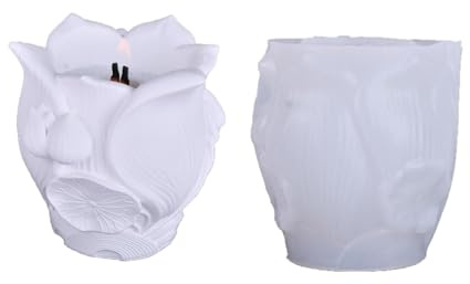 Moule en silicone souple en forme de lotus pour créer des pots de ciment uniques et des cadeaux