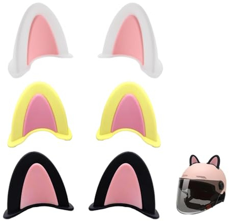 EUYKQNOI Orecchie da Gatto per Casco Moto, 3 Paia Accessori Casco Moto Carini con Adesivi Forti, Decorazione Unica per Casco Scorpion, Ideale per Feste a Tema e Appassionati di Anime