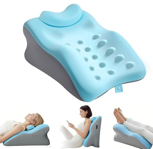 VIHBRAI Bed Wedge Pillow Set, Memory Foam Orthopedic Bed Pillow for Sleeping, Ergonomic Design Triangle Wedge Cushion with Washable Cover for Sleep Apnea, Acid Reflux, Snoring, Back Pain Relief