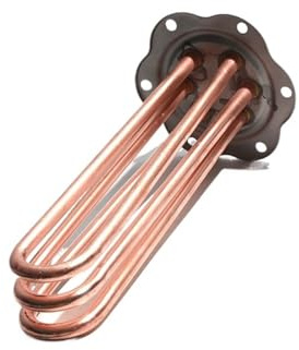YINZHD Chauffe-eau électrique à tube de cuivre rouge 220 V/380 V 3/6/7,5/9/12 kW avec bride et trous de montage(220V,9KW 300mm L)