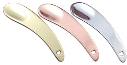 TOGEVAL Lot de 3 Cuillères Cosmétiques en Alliage de Zinc Cuillères à Crème Yeux et Masques Faciaux Finition Dorée Argentée et Rose Doré Taille Compacte pour Soin Peau et Maquillage
