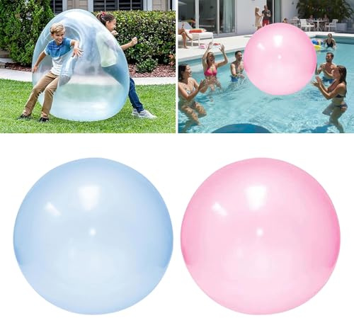 KQWVZ 2 Stück Wasserblasenball, 120 cm Wasserball Transparenter, Aufblasbarer Wasserblasenball, Transparenter Strandball, Für Outdoor Garten, Sommer Strand Und Schwimmbad, Party Favors