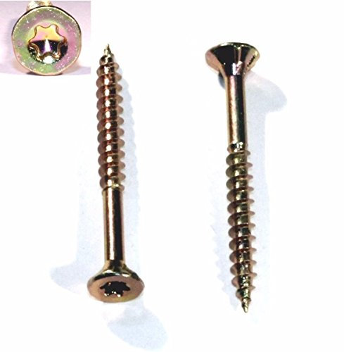 1000 Stück Torx-Spanplattenschrauben 5,0 x 50 mm – gelb verzinkt – Teilgewinde/Torx/Universal-Schrauben