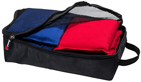 Franklin Sports Lot de 8 Sacs de Cornhole de Taille Officielle - 15,2 cm - en Toile Robuste à Double Couture - avec étui de Transport