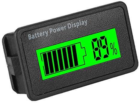 Batteriekapazitätsmonitor, Batteriemessgerät 12-48 V GY-6H Batterieleistungsanzeige Universeller Batteriekapazitätsindikator Tester Voltmeter (grünes Licht)