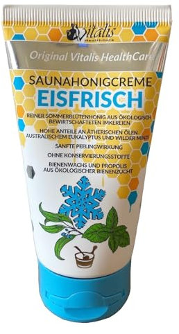 HAF® Vitalis - Crema de sauna fresca para sauna, tubo de 150 g, accesorios para sauna, calmante y relajante, 100% natural, sin aditivos ni conservantes, calidad: fabricada en Europa