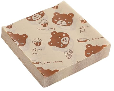 MUCKLILY 500 Feuilles de Papier Alimentaire Marron Non Adhérent et Pliable Impression Fraîche et Délicate pour Doublures de Paniers et Emballage de Sandwichs
