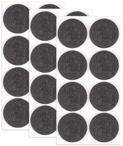 HNR 40mm Felt Furniture Pads for Hardwood Floors - 24 Pcs 3mm Thick Self Adhesive Chair Leg Felt Pads, Floor Protector Pads for Furniture Feet (Brown)