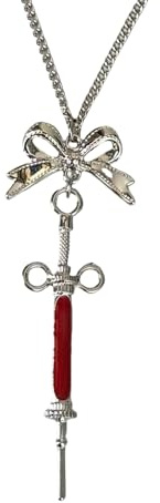 MHADBKH Handy-Schlüsselanhänger mit Schleife, Gothic-Stil, dunkler Stil, personalisierbar für Mode-Enthusiasten und den täglichen Gebrauch, necklace, Metall, Kein Edelstein