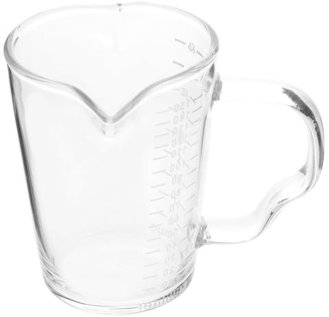 Hohopeti Bicchiere Latte Maneggevole con Scala Vetro Trasparente per Espresso e Latte per Casa e Bar Facile da Usare e Portare