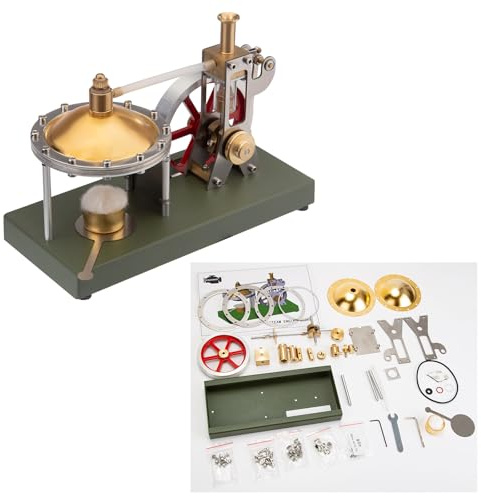 Dampfmaschinen Bausatz, Retro Vertikale Dampfmaschine DIY Montage Modell Mit Kugelförmiger Kesselstütze Und Zusätzlicher Last, Mechanik Wissenschaft Schreibtisch Dekoration Sammler Geschenk