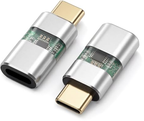 Seminer Lightning-uttag till USB-C kontaktadapter (2-pack) 60 W stöder laddning och datasynkronisering för iPhone 17/16/15, iPad Pro/Air, inte för ljud/OTG (silver)