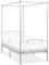 vidaXL Himmelbett Bett Bettgestell Einzelbett Metallbett Bettrahmen Lattenrost Schlafzimmerbett Schlafzimmermöbel Ehebett Weiß 90x200cm