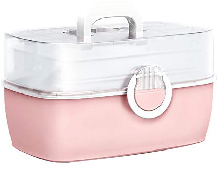 Hausapotheke Schrank,Medizinbox,Tragbare Aufbewahrung für Medizinkisten,Erste-Hilfe-Box,Organizer-Box, Medizinkoffer, Aufbewahrungskoffer für zu Hause, im Freien, Pink 30X19X16 CM