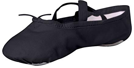 Stelle Canvas Ballet Shoes for Girls Dance Ballet Slippers Shoes(Toddler/Little/Big Kid/Women)(3MB, Black)