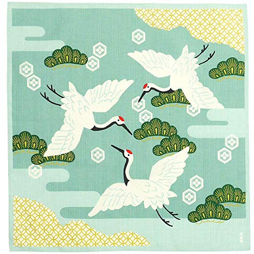 HAMAMONYO Furoshiki Wickeltuch Kranich Dance - Baumwolle - 50 x 50 cm - Unisex - Mehrzweck - Sommer