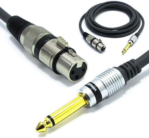 VITALCO XLR Buchse auf 6,3mm Mono Klinke Kabel 5m Mikrofonkabel 3 Polig auf 6.3 TS Klinkenstecker Adapter