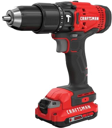 CRAFTSMAN V20 Cordless Hammer Drill, 1/2 inch, Battery & Charger Included (CMCD711D1)