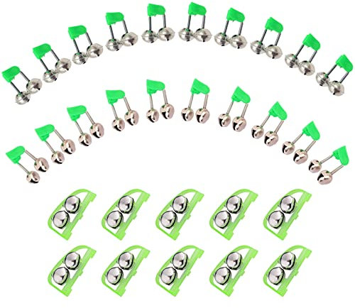 XSHAO Lot de 30 cloches à anguille - Double anneau - Alarme - Convient pour les pêcheurs professionnels et temporaires, la pêche de nuit