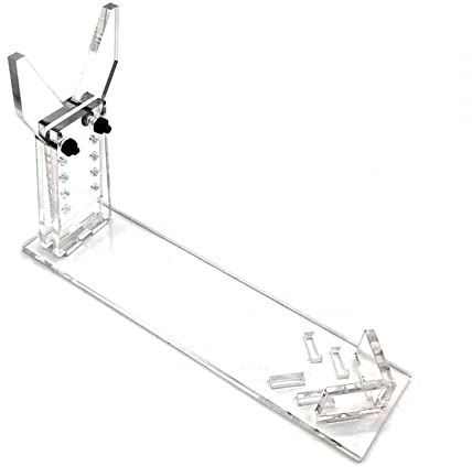 MiOYOOW Acrylic Pistol Display, Clear Gun Stand Holder 5 Height Adjustable Handgun Rack for All Small Pistols