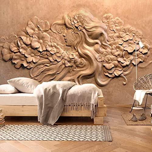 Fototapete 3D Effekt Reliefskulptur Figur Kopf Einer Schönen Frau Tapeten 3D Effekt Vliestapete Wohnzimmer Schlafzimmer Wandbilder Wanddeko