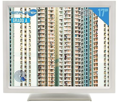 SIMPLETEK – Panel Monitor de pantalla táctil HD 4:3 de 17 con puertos VGA Serial Audio USB | Adecuado para caja POS Restaurante (Reacondicionado)