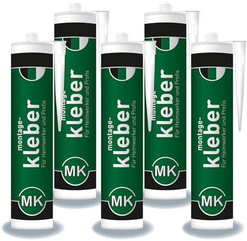 Universal Montagekleber 300ml Kartusche 485g, lösemittelfrei, überstreichbar, geruchsneutral, extra stark haftend, vielseitig einsetzbar im Innen-Bereich für Metall, Holz, Hart-PVC, Styropor (5)